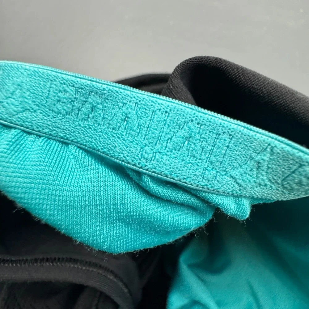 Ivivva Girls Size 12 Black Teal Racerback Tank Built In Bra Athletic Stretch Top